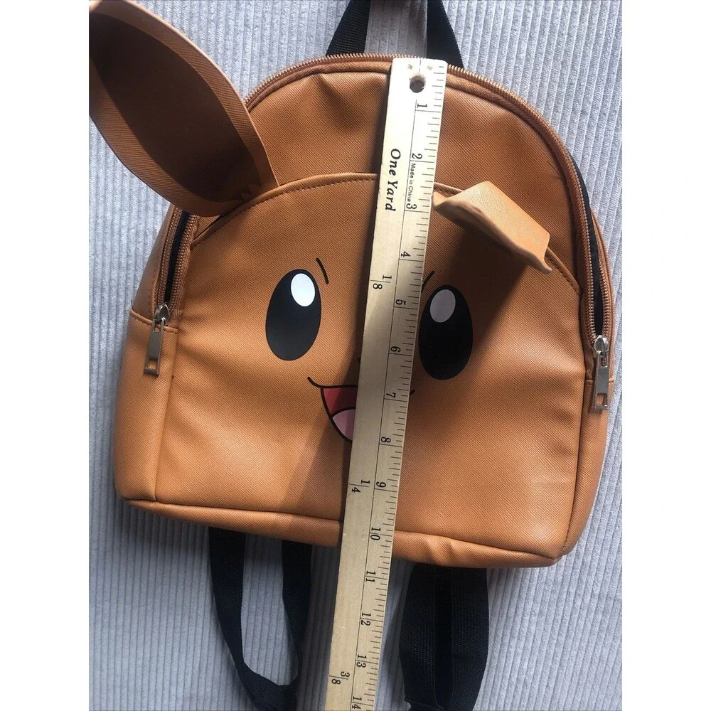 Pokémon Eevee Bioworld  Backpack Book Bag Caramel Brown 3D Face